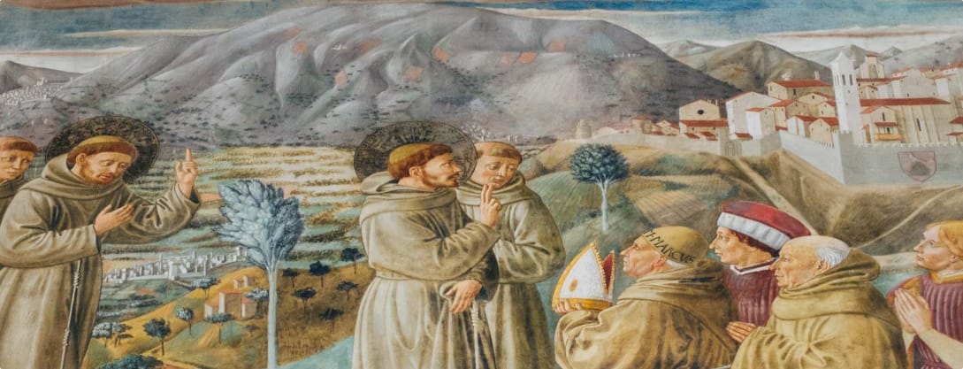 Cantina Arnaldo Caprai affreschi frati vino