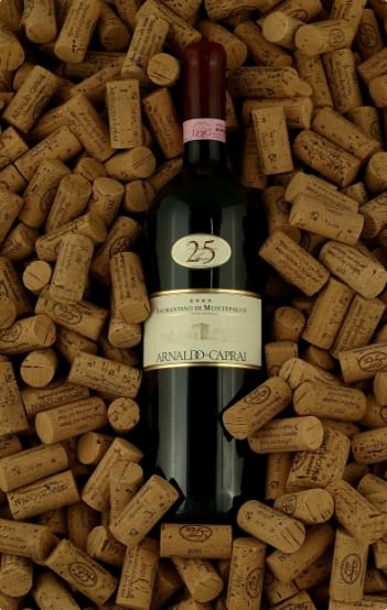 Cantina Arnaldo Caprai sagrantino 25 anni con tappi e sughero